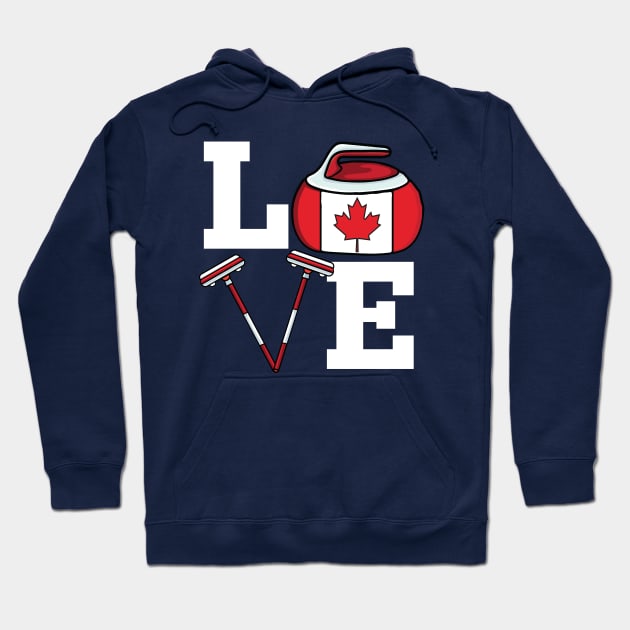 Canada Curling Broom Winter ice Sports Canadian Flag Curling Hoodie by UNXart